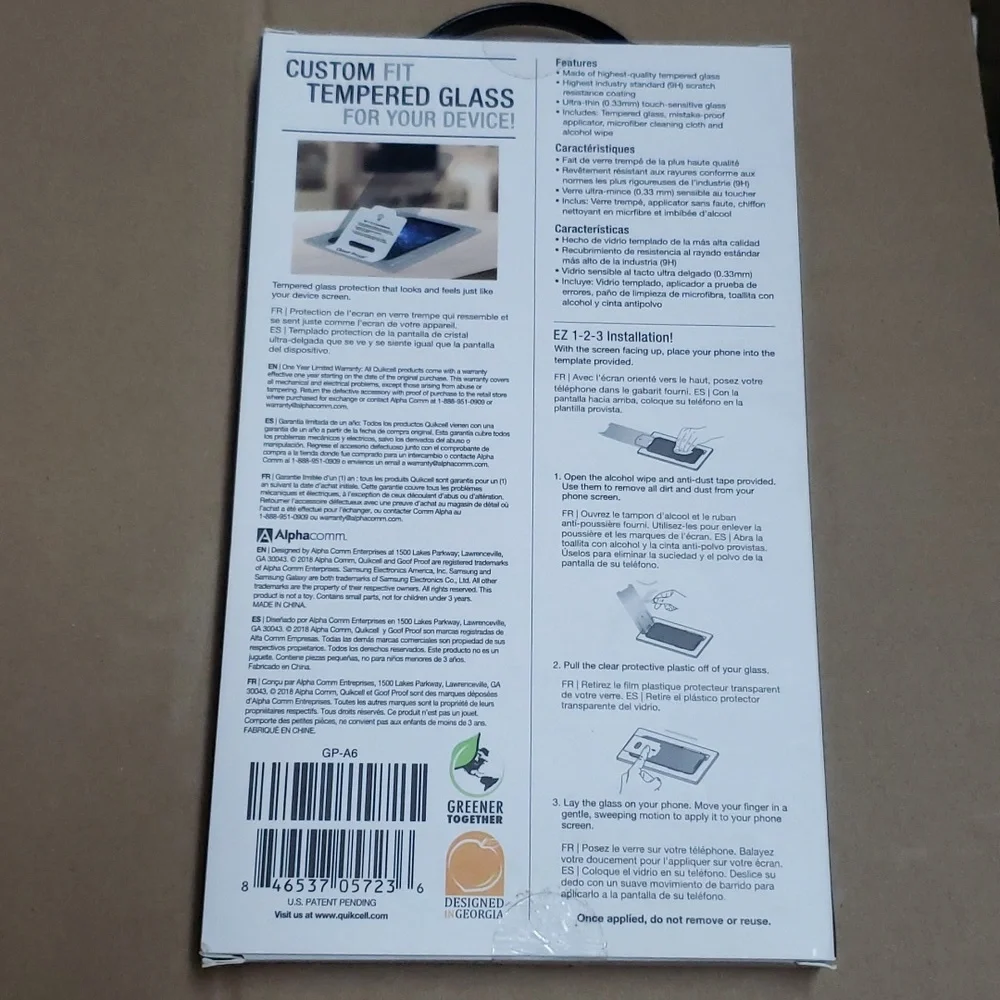 Samsung Galaxy A6 Premium Tempered glass screen protection